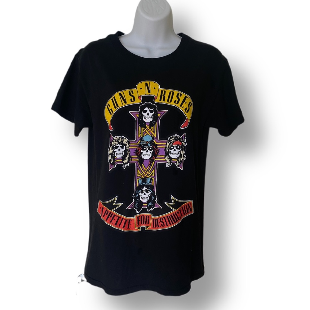Guns and roses graphic black short sleeve tee